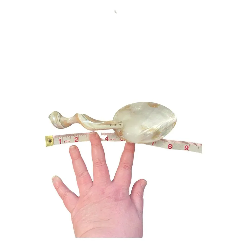 Vintage Mother of Pearl Seashell Caviar Serving Spoon Conch Hollywood Regency